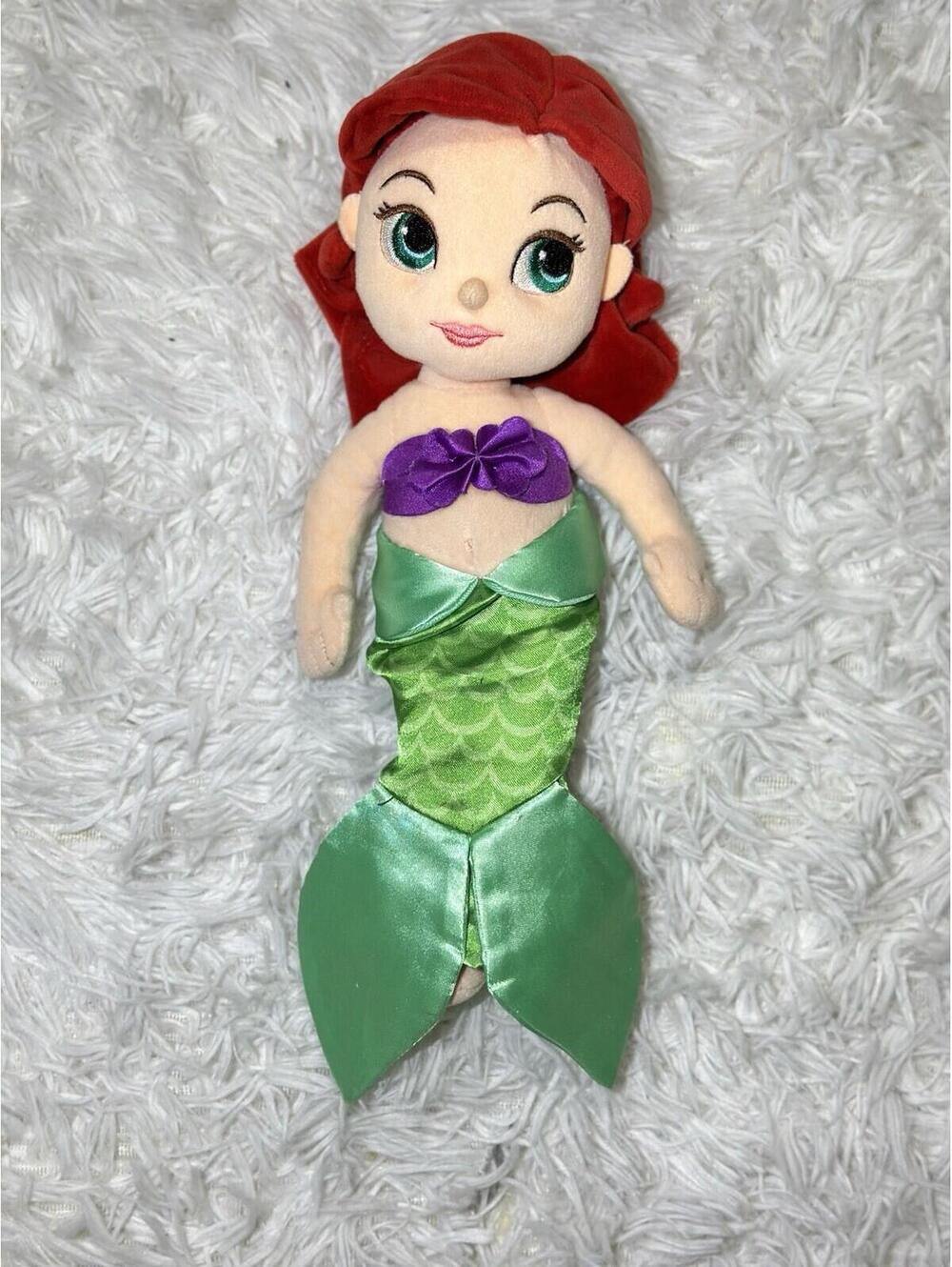 Disney store young Ariel Plush 12" Baby Doll Stuffed Plush the little mermaid